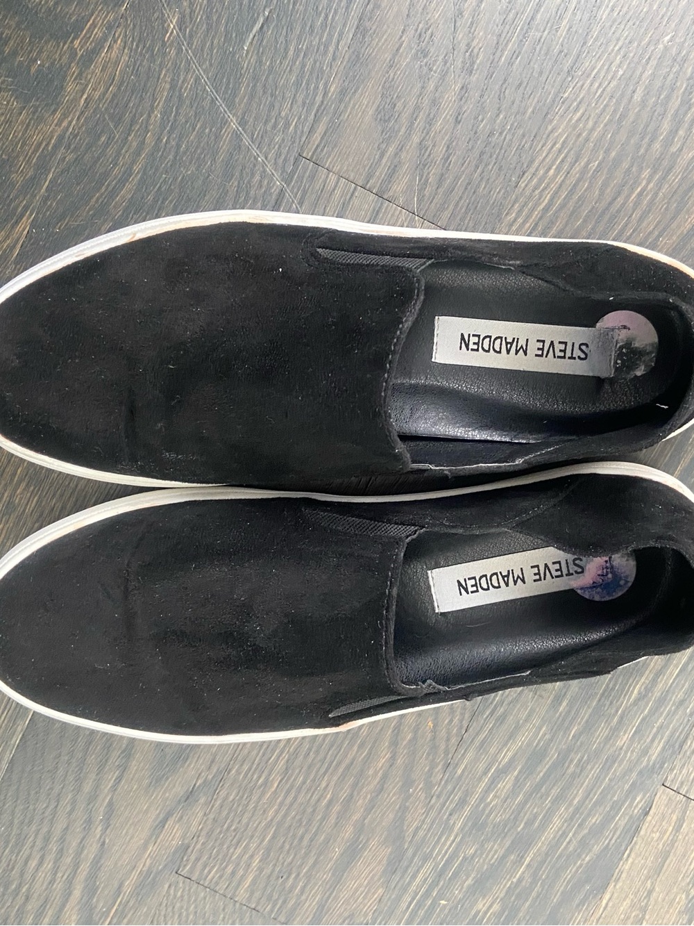 Womens suede blk slip on shoes size 8.5